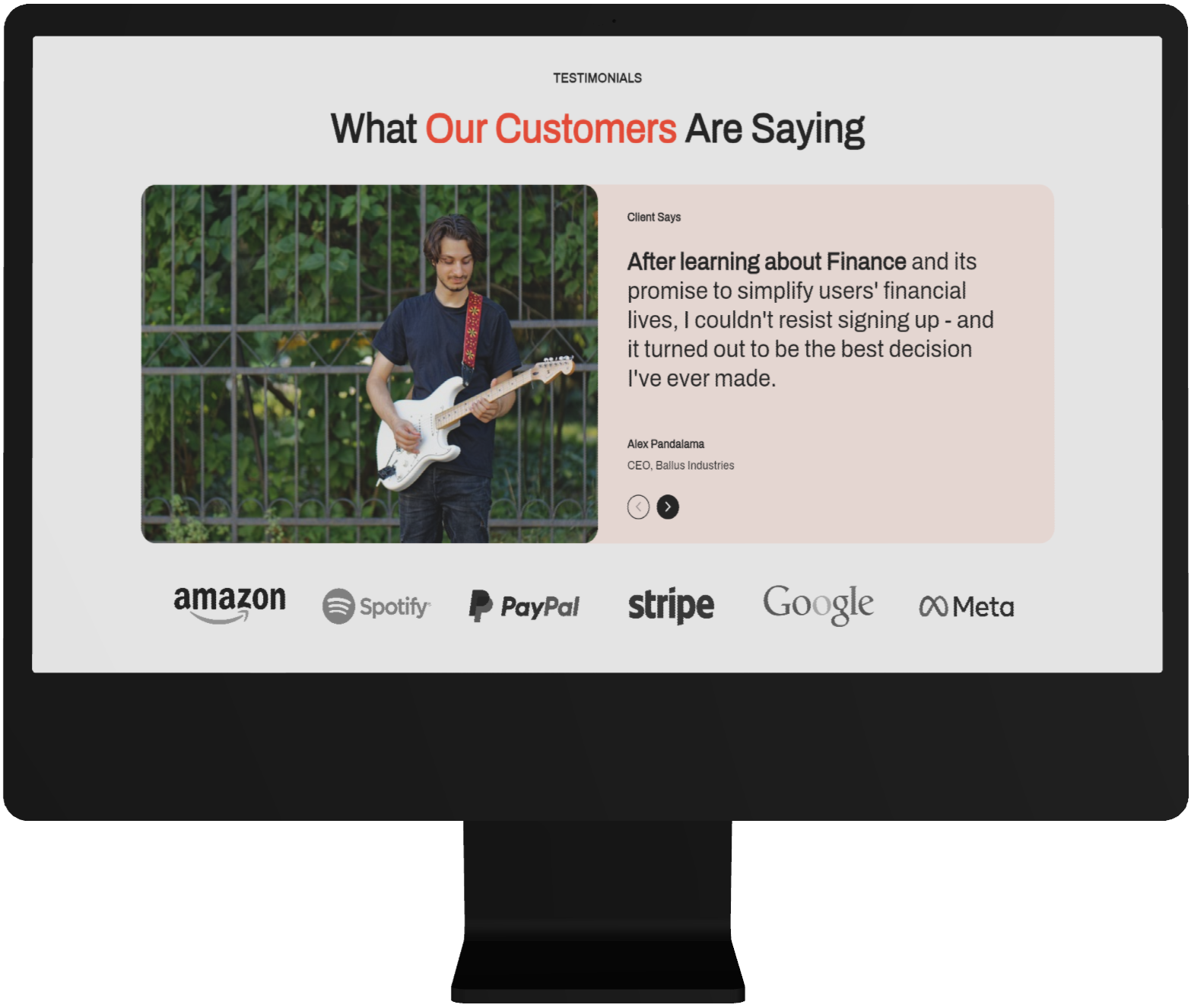 Web Customers Testimonials